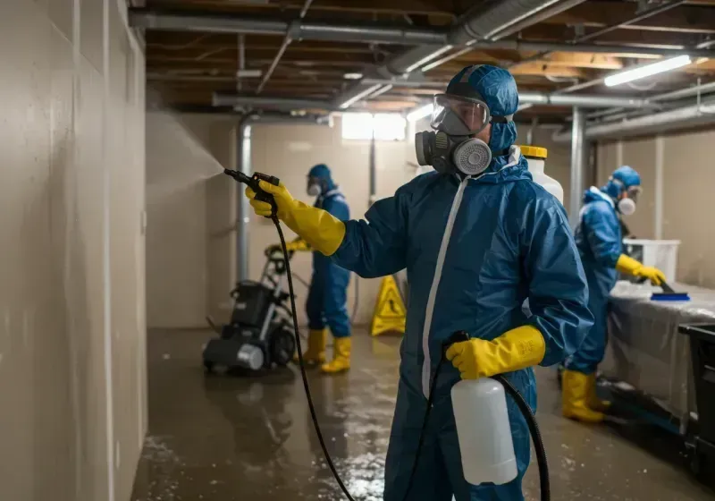 Basement Sanitization and Antimicrobial Treatment process in Milford, CT